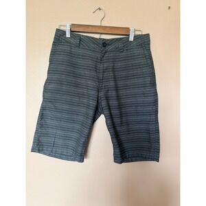 ONeill Mens 28 Grey Striped Hybrid Walk Shorts Casual Beach Surf Polyester Blend